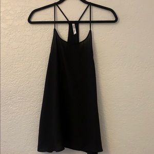 Black racer back tank top